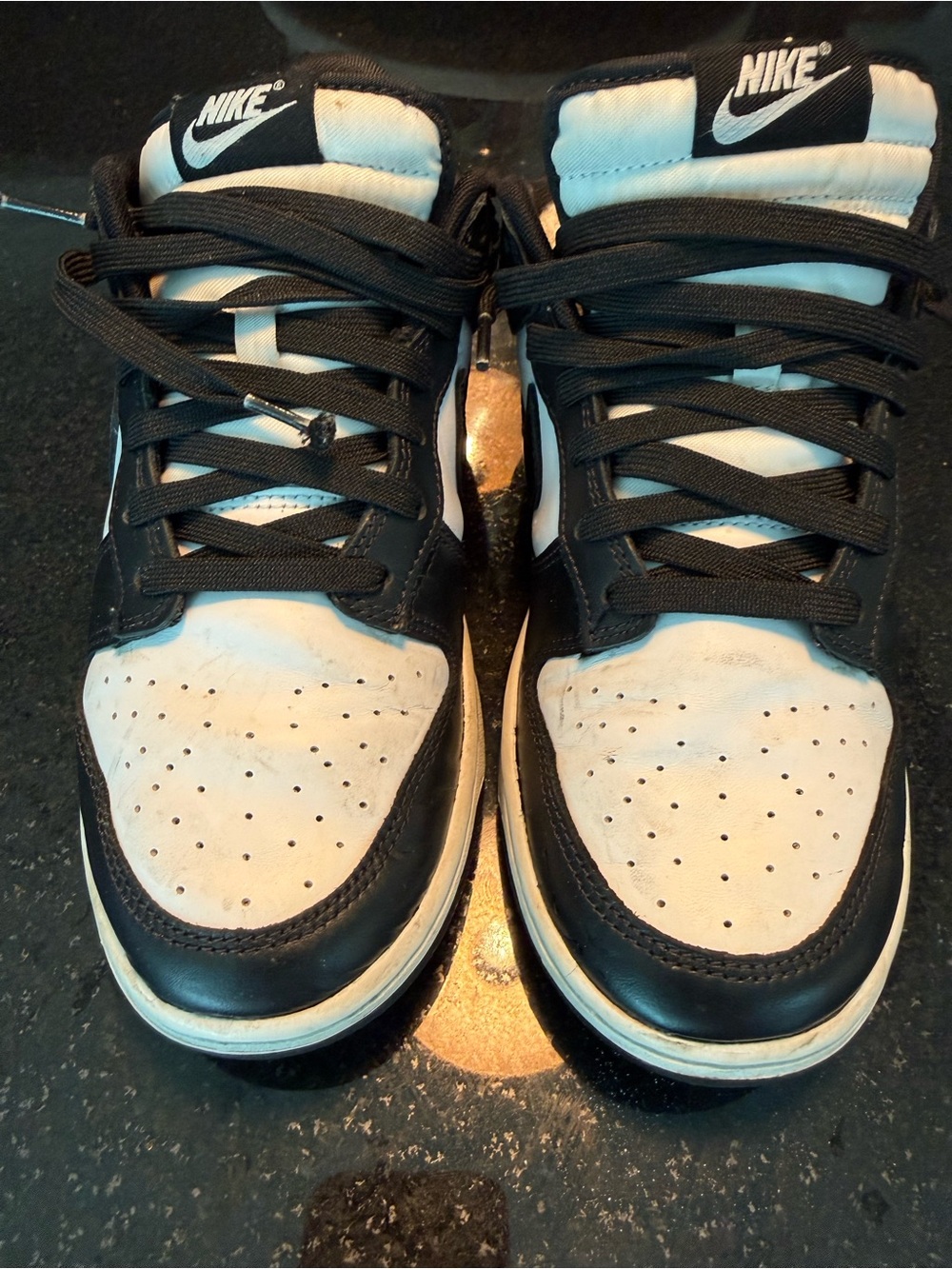 Black and White Nike Panda Mid-Top Sneakers 🐼